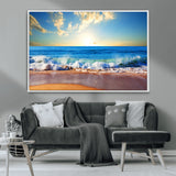 50522-MGV-CV-36X24-Ocean Sunrise Wall Art – Peaceful Beach Waves and Golden Horizon Canvas Print, Coastal Seascape Decor for Home or Office
