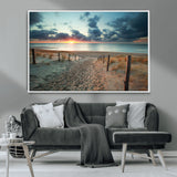 25788-MGV-CV-36X24-Sunset Beach Path Wall Art – Scenic Coastal Dunes and Ocean Canvas Print, Tranquil Seaside Landscape Decor for Living Room or