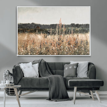 46308-MGV-CV-36X24-Wildflower Field Wall Art – Rustic Meadow Landscape Canvas Print, Country Nature Decor for Living Room, Bedroom or Farmhouse