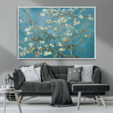 65607-MGV-CV-36X24-Almond Blossom Wall Art – Van Gogh Blue Floral Canvas Print, Elegant Impressionist Painting Decor for Living Room, Bedroom or