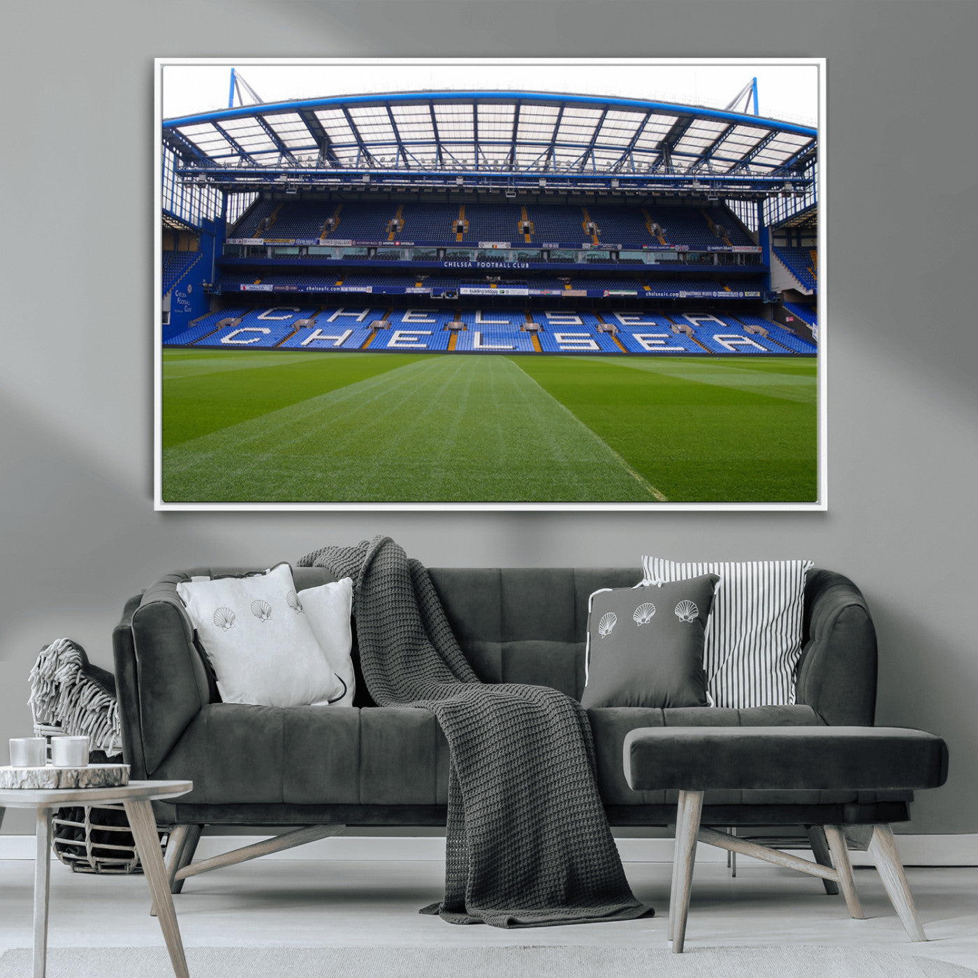 59508-MGV-CV-36X24-Chelsea Stadium Wall Art – Stamford Bridge Football Arena Canvas Print, Iconic Soccer Artwork for Living Room, Office, Game Room