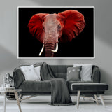 14788-MGV-CV-36X24-Red Elephant Wall Art – Bold Wildlife Canvas Print, African Safari Animal Decor for Living Room, Bedroom or Office