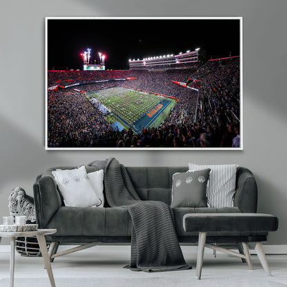 46899-MGV-CV-36X24-Ben Hill Griffin Stadium Wall Art Canvas Print, Framed Football Stadium Art Picture Print, Florida Football Stadium Perfect Sport