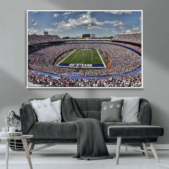 76491-MGV-CV-36X24-Buffalo Bills Stadium Wall Art Canvas Print, Framed Bills Stadium Art Picture Print, Highmark Stadium Perfect Sport Room Decor
