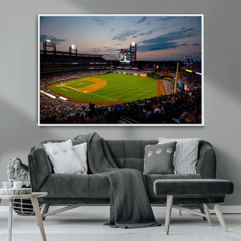 17415-MGV-CV-36X24-Philadelphia Phillies Stadium Wall Art Canvas Print, Framed Citizens Bank Park Art Picture Print, Phillies Stadium Field Perfect