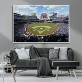 22910-MGV-CV-36X24-City Field Stadium Wall Art Canvas Print, Framed New York Stadium Art Picture Print, City Field Perfect Sport Room Decor Artwork