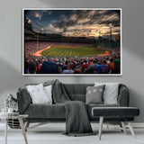53432-MGV-CV-36X24-Fenway Park Stadium Wall Art Canvas Print, Framed Boston Baseball Stadium Art Picture Print, Massachusetts Fenway Park Perfect