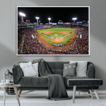47365-MGV-CV-36X24-Fenway Park Stadium Wall Art Canvas Print, Framed Boston Baseball Stadium Art Picture Print, MLB Stadium Field Perfect Sport Room