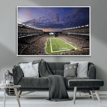 52712-MGV-CV-36X24-Gillette Stadium Field Wall Art Canvas Print, Framed Massachusetts Stadium Art Picture Print, Gillette Stadium Perfect Sport Room
