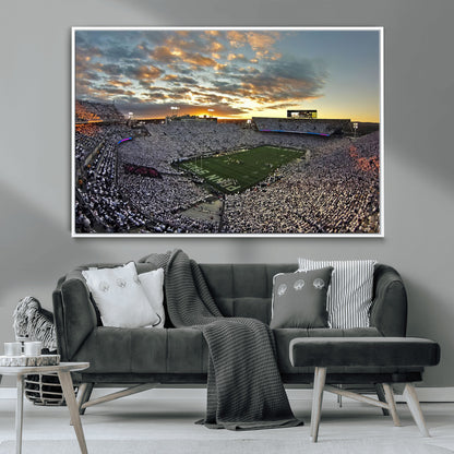 38807-MGV-CV-36X24-Beaver Stadium Wall Art Canvas Print, Framed Beaver Stadium Field Art Picture Print, Football Stadium Perfect Sport Room Decor