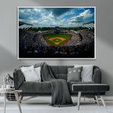 37127-MGV-CV-36X24-Kauffman Stadium Wall Art Canvas Print, Framed Kansas City Royals Field Art Picture Print, Baseball Stadium Perfect Sport Room