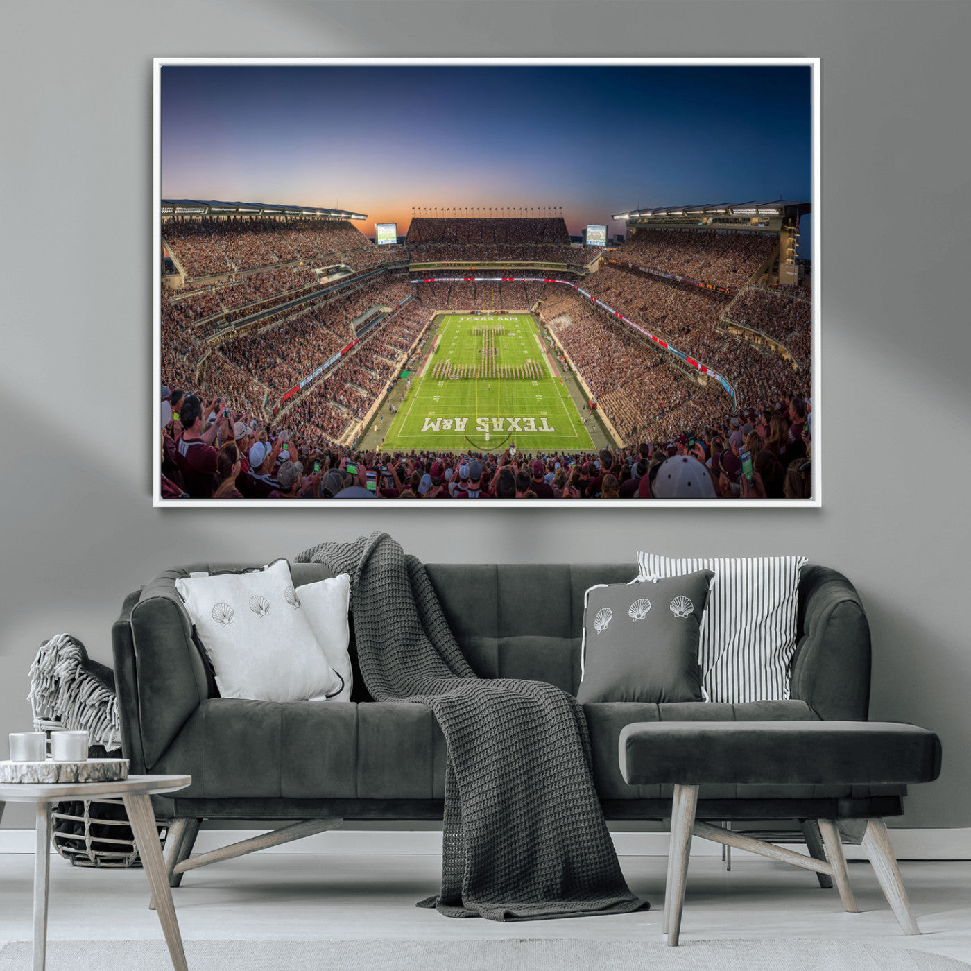 17421-MGV-CV-36X24-Kyle Field Wall Art Canvas Print, Framed Texas Stadium Art Picture Print, Kyle Field Stadium Perfect Sport Room Decor Artwork