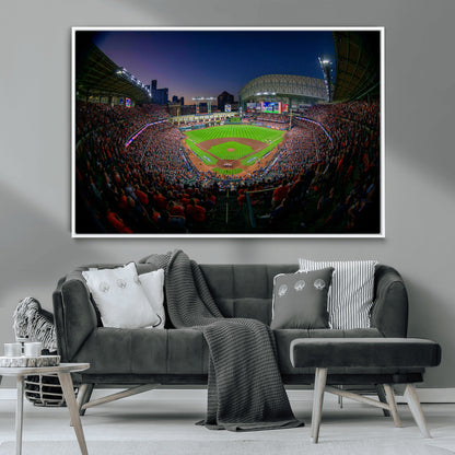 44322-MGV-CV-36X24-Minute Maid Park Wall Art Canvas Print, Framed Houston Astros Stadium Art Picture Print, Houston Astros Field Perfect Sports Room