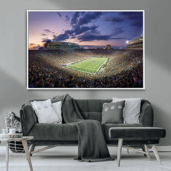 50825-MGV-CV-36X24-Notre Dame Stadium Wall Art Canvas Print, Framed Indiana Stadium Art Picture Print, Football Stadium Perfect Sports Room Decor