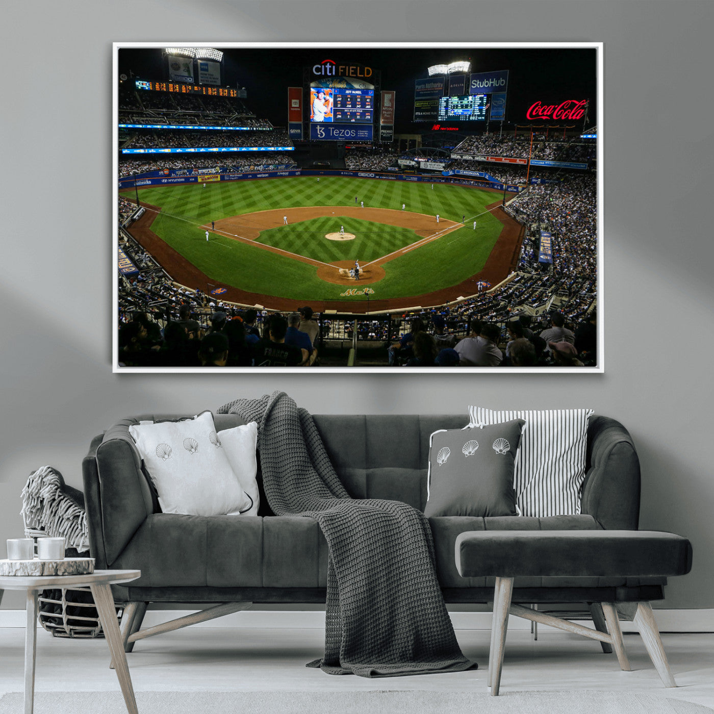 83979-MGV-CV-36X24-RingCentral Coliseum Wall Art Canvas Print, Framed Oakland A's Stadium Art Picture Print, RingCentral Coliseum Field Perfect Sport