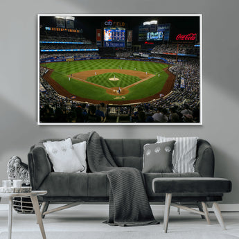 83979-MGV-CV-36X24-RingCentral Coliseum Wall Art Canvas Print, Framed Oakland A's Stadium Art Picture Print, RingCentral Coliseum Field Perfect Sport