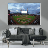 44631-MGV-CV-36X24-Oracle Park Stadium Wall Art Canvas Print, Framed San Francisco Giants Art Picture Print, Giants Stadium Field Perfect Sports Room