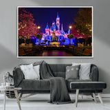 79435-MGV-CV-36X24-Disney Castle Wall Art Canvas Print, Framed Magic Kingdom Art Picture Print, Disney World Perfect Child Room Decor Artwork