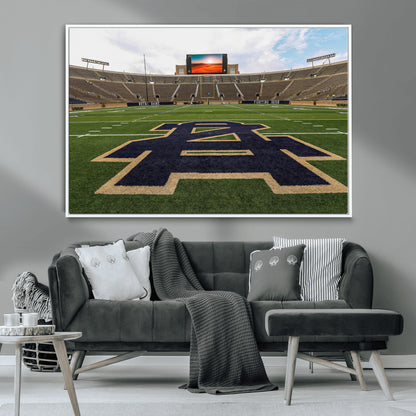 52835-MGV-CV-36X24-Notre Dame Stadium Wall Art Canvas Print, Framed Indiana Stadium Art Picture Print, Notre Dame Field Perfect Sport Room Decor
