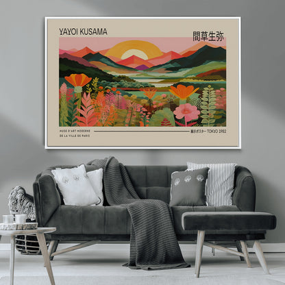 17753-MGV-CV-36X24-Floral Sunset Landscape Wall Art – Panoramic Nature Canvas Print, Vibrant Botanical Artwork for Living Room, Bedroom, Office, or