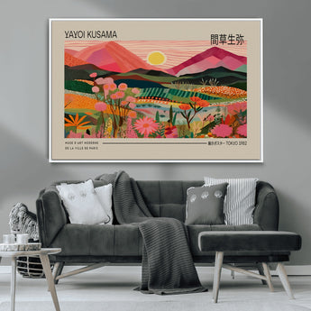 18304-MGV-CV-36X24-Sunset Mountain Landscape Wall Art – Panoramic Abstract Nature Canvas Print, Vibrant Wall Decor for Living Room, Bedroom, Office,