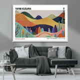 66936-MGV-CV-36X24-Kusama Wall Art – Vibrant Abstract Hills Canvas Print, Japanese Modern Landscape Poster for Living Room, Office, Studio or