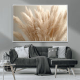 50300-MGV-CV-36X24-Pampas Grass Wall Art Canvas Print, Framed Minimalist Pampas Grass Art Picture Print, Beige Pampas Grass Perfect Minimalist Boho
