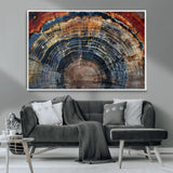 63519-MGV-CV-36X24-Tree Ring Wall Art – Rustic Nature Wood Grain Canvas Print, Abstract Natural Texture Artwork Poster for Living Room, Bedroom,