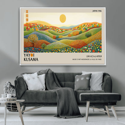 33864-MGV-CV-36X24-Pointillism Yayoi Wall Art Canvas Print, Framed Yayoi Kusama Art Picture Print, Yayoi Kusama Dot Perfect Abstract Nature Decor