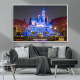 66710-MGV-CV-36X24-Enchanted Castle Wall Art – Magical Night Scene Canvas Print with Glowing Lights, Fantasy Architecture Artwork for Living Room,