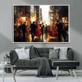 58782-MGV-CV-36X24-Jazz Musicians Cityscape Wall Art – Vibrant Urban Night Canvas Print, Elegant Music Themed Decor for Living Room, Office, or Music