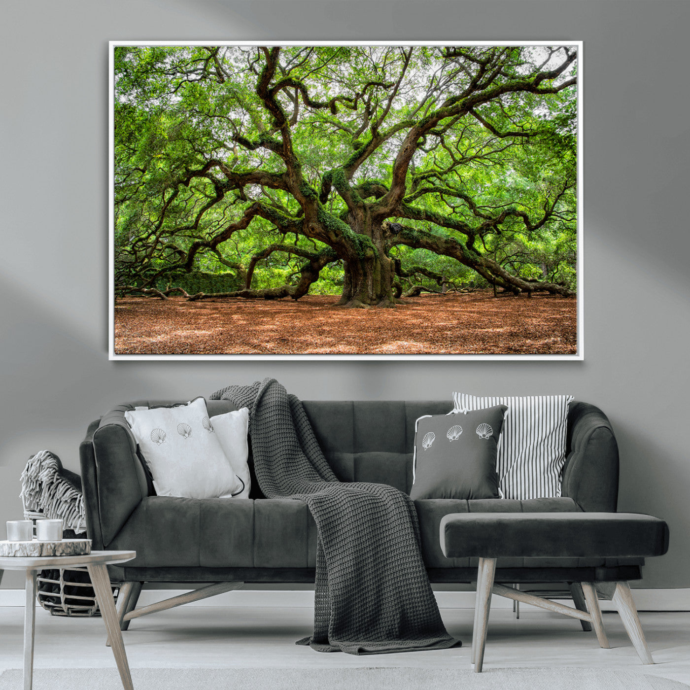 51255351-MGV-CV-36X24-Ancient Tree Wall Art – Majestic Oak Canvas Print, Large Nature Photography, Sacred Forest Landscape Wall Décor, Wisdom Tree