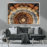 15184146-MGV-CV-36X24-Tree Rings Wall Art Canvas Print, Framed Wood Texture Art Picture Print, Rustic Pattern Perfect Rustic Organic Decor Artwork