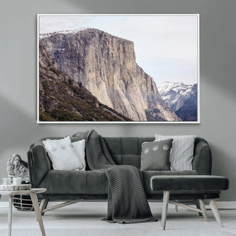 74506434-MGV-CV-36X24-El Capitan Wall Art Canvas Print, Framed Yosemite Cliff Art Picture Print, Sierra Nevada Perfect Sierra Minimalism Decor Artwork