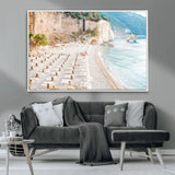 84816639-MGV-CV-36X24-Mediterranean Beach Wall Art Canvas Print, Framed Airy Coastal Art Picture Print, Summer Shore Perfect Coastal Retreat Decor