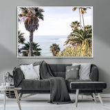51404565-MGV-CV-36X24-Palm Trees Wall Art Canvas Print, Framed Ocean Breeze Art Picture Print, Coastal View Perfect Tropical Coastal Decor Artwork