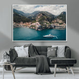 20321590-MGV-CV-36X24-Amalfi Coast Wall Art Canvas Print, Framed Italy Travel Art Picture Print, Mediterranean Landscape Perfect Mediterranean Coastal
