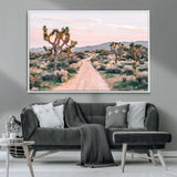 12540952-MGV-CV-36X24-Joshua Tree Park Wall Art Canvas Print, Framed Desert Road Art Picture Print, Sunset Drive Perfect Southwestern Boho Decor Artwork