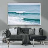 73692470-MGV-CV-36X24-Ocean Swell Wall Art Canvas Print, Framed Surf Waves Art Picture Print, Blue Water Perfect Coastal Dynamic Decor Artwork
