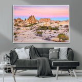 96167137-MGV-CV-36X24-Vibrant Sunset Sky Wall Art Canvas Print, Framed Joshua Tree Art Picture Print, Rugged Terrain Perfect Southwestern Boho Decor
