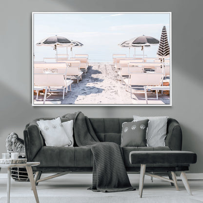 67623952-MGV-CV-36X24-Minimalist Beach Wall Art Canvas Print, Framed Pastel Sand Art Picture Print, Beach Aesthetic Perfect Coastal Minimalist Decor