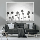 62298277-MGV-CV-36X24-Monochrome Palms Wall Art Canvas Print, Framed Minimalist Trees Art Picture Print, Silhouetted Palms Perfect Tropical Minimalist