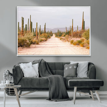 30742780-MGV-CV-36X24-Desert Cactus Wall Art Canvas Print, Framed Southwestern Art Picture Print, Bohemian Western Perfect Southwestern Boho Decor