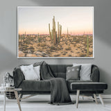 76234974-MGV-CV-36X24-Desert Cactus Wall Art Canvas Print, Framed Baja Desert Art Picture Print, Pastel Desert Perfect Southwestern Boho Decor Artwork