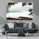 50382104-MGV-CV-36X24-Tropical Surf Wall Art Canvas Print, Framed Palm Tree View Art Picture Print, Beach House Art Perfect Boho Coastal Decor Artwork