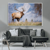 26365841-MGV-CV-36X24-Mountain Elk Art Wall Art Canvas Print, Framed Rustic Wildlife Print Art Picture Print, Lodge Style Decor Perfect Rustic Lodge