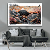 63125329-MGV-CV-36X24-Japanese Mt Fuji Wall Art – Surreal Ukiyo e Style Cherry Blossom Poster, Swirling Cloud Landscape Print, Modern Oriental Asian