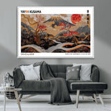 85375874-MGV-CV-36X24-Mount Fuji Abstract Wall Art – Japanese Landscape Canvas Print, Cherry Blossom & Red Sun Painting, Elegant Modern Zen Asian Home
