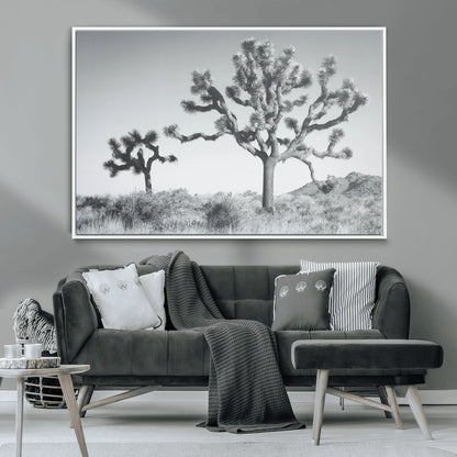 58647785-MGV-CV-36X24-Calm Earthy Aesthetic Wall Art Canvas Print, Framed Arid Terrain Decor Art Picture Print, Joshua Tree Perfect Rustic Minimalist