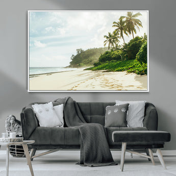 42984524-MGV-CV-36X24-Relaxing Beach Wall Art Canvas Print, Framed Ocean View Art Picture Print, Coastal Serenity Perfect Tropical Coastal Decor Artwork